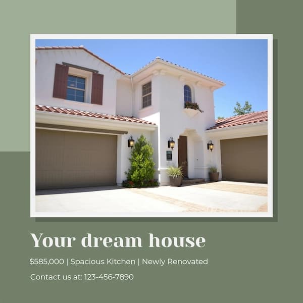 Professional Instagram post template for property listing