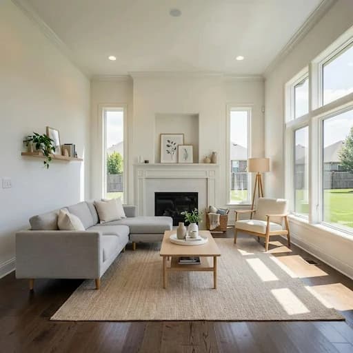 Virtual staging example - Scandinavian style living room